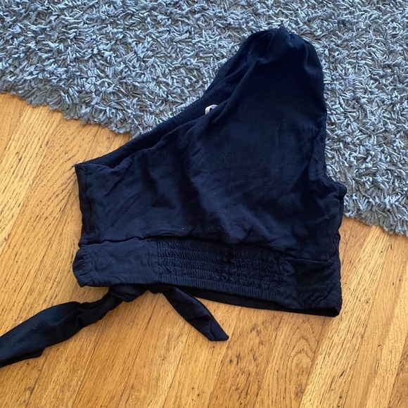 Free People Carmen Black One Shoulder Top Size Small - Picture 7 of 16